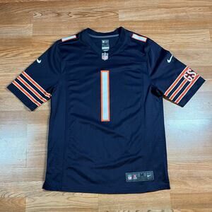 Nike Chicago Bears Jersey Mens Sz M Justin Fields #1 NFL On Field Navy Blue